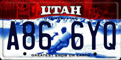 UT license plate A866YQ