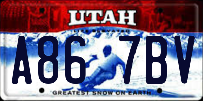 UT license plate A867BV