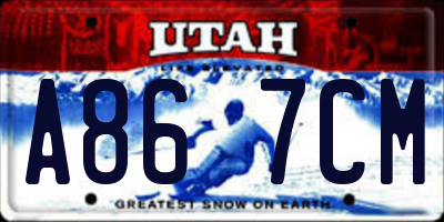 UT license plate A867CM