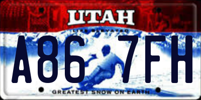 UT license plate A867FH