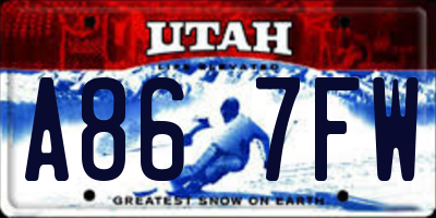 UT license plate A867FW
