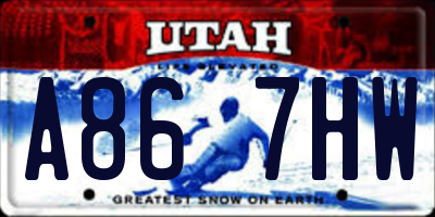 UT license plate A867HW