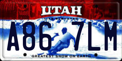 UT license plate A867LM