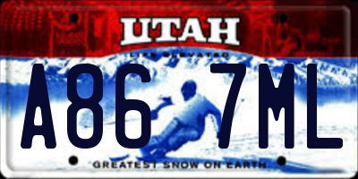 UT license plate A867ML