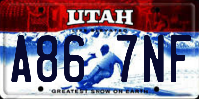 UT license plate A867NF