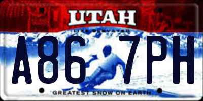 UT license plate A867PH