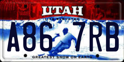 UT license plate A867RB