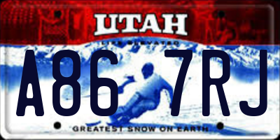 UT license plate A867RJ