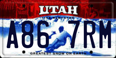 UT license plate A867RM