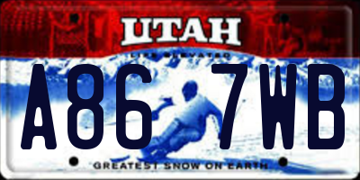 UT license plate A867WB