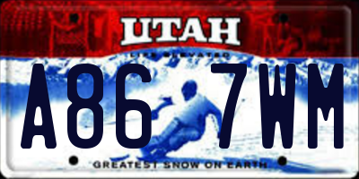 UT license plate A867WM