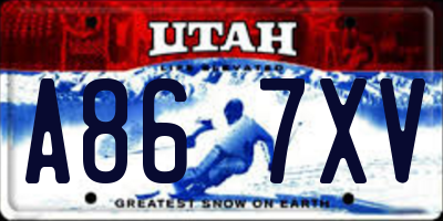 UT license plate A867XV