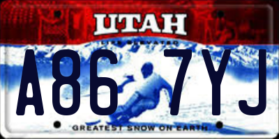 UT license plate A867YJ