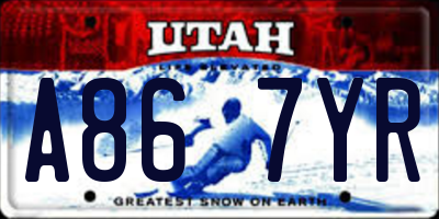 UT license plate A867YR
