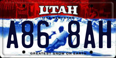 UT license plate A868AH