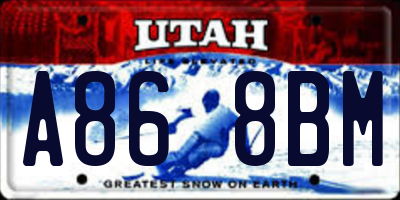 UT license plate A868BM