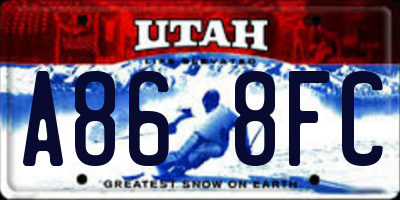 UT license plate A868FC