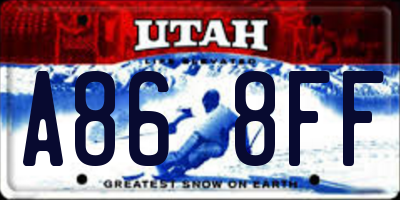 UT license plate A868FF