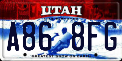 UT license plate A868FG