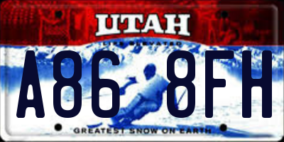 UT license plate A868FH
