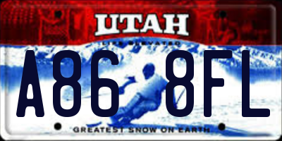 UT license plate A868FL