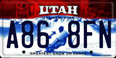 UT license plate A868FN