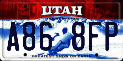 UT license plate A868FP