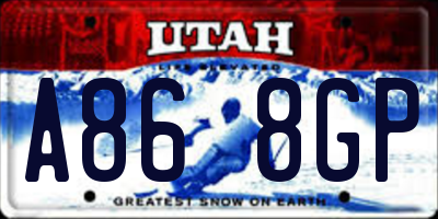 UT license plate A868GP