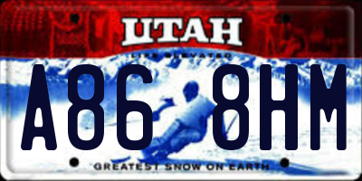 UT license plate A868HM