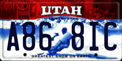 UT license plate A868IC