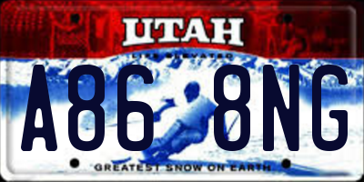 UT license plate A868NG