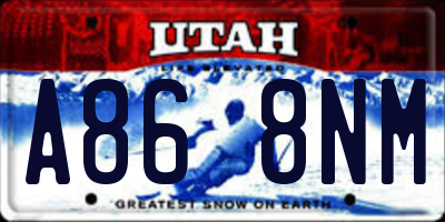 UT license plate A868NM