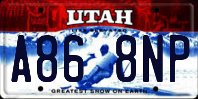 UT license plate A868NP