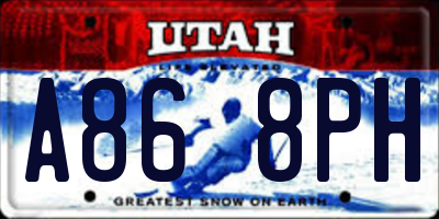 UT license plate A868PH