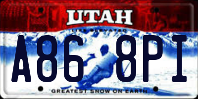 UT license plate A868PI