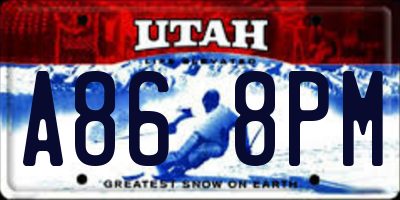 UT license plate A868PM