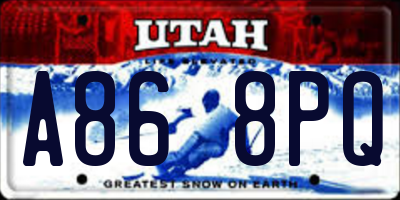 UT license plate A868PQ