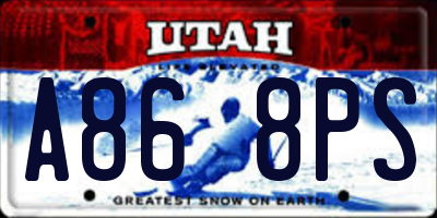 UT license plate A868PS
