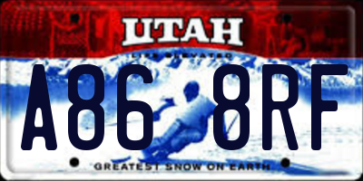 UT license plate A868RF