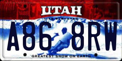 UT license plate A868RW