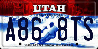 UT license plate A868TS
