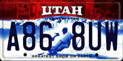 UT license plate A868UW
