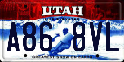 UT license plate A868VL