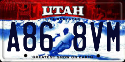 UT license plate A868VM