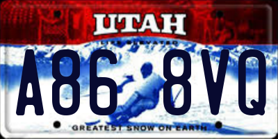 UT license plate A868VQ