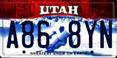 UT license plate A868YN