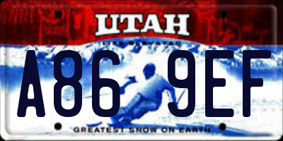 UT license plate A869EF