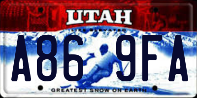 UT license plate A869FA