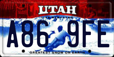 UT license plate A869FE
