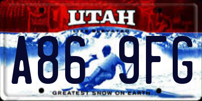 UT license plate A869FG